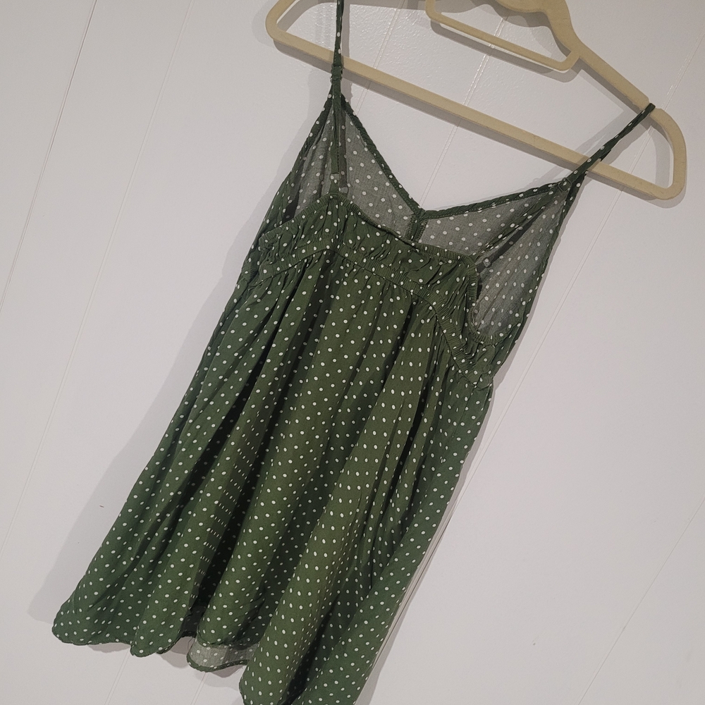 La Vie En Rose Green and White Polka Dot Mini Dress/Nightie. - Picture 2 of 5